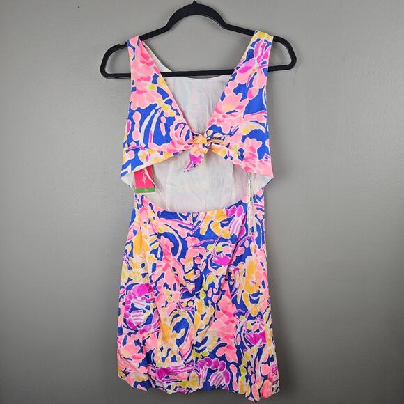 Lilly Pulitzer Courtney Shift Dress Brilliant Blue Catch And Release Size 2 - Picture 2 of 8